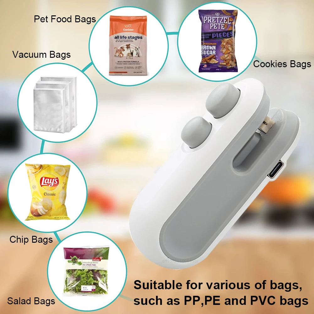 Mini Heat Bag Sealing Machine Package Sealer Bags Plastic Food Sealer